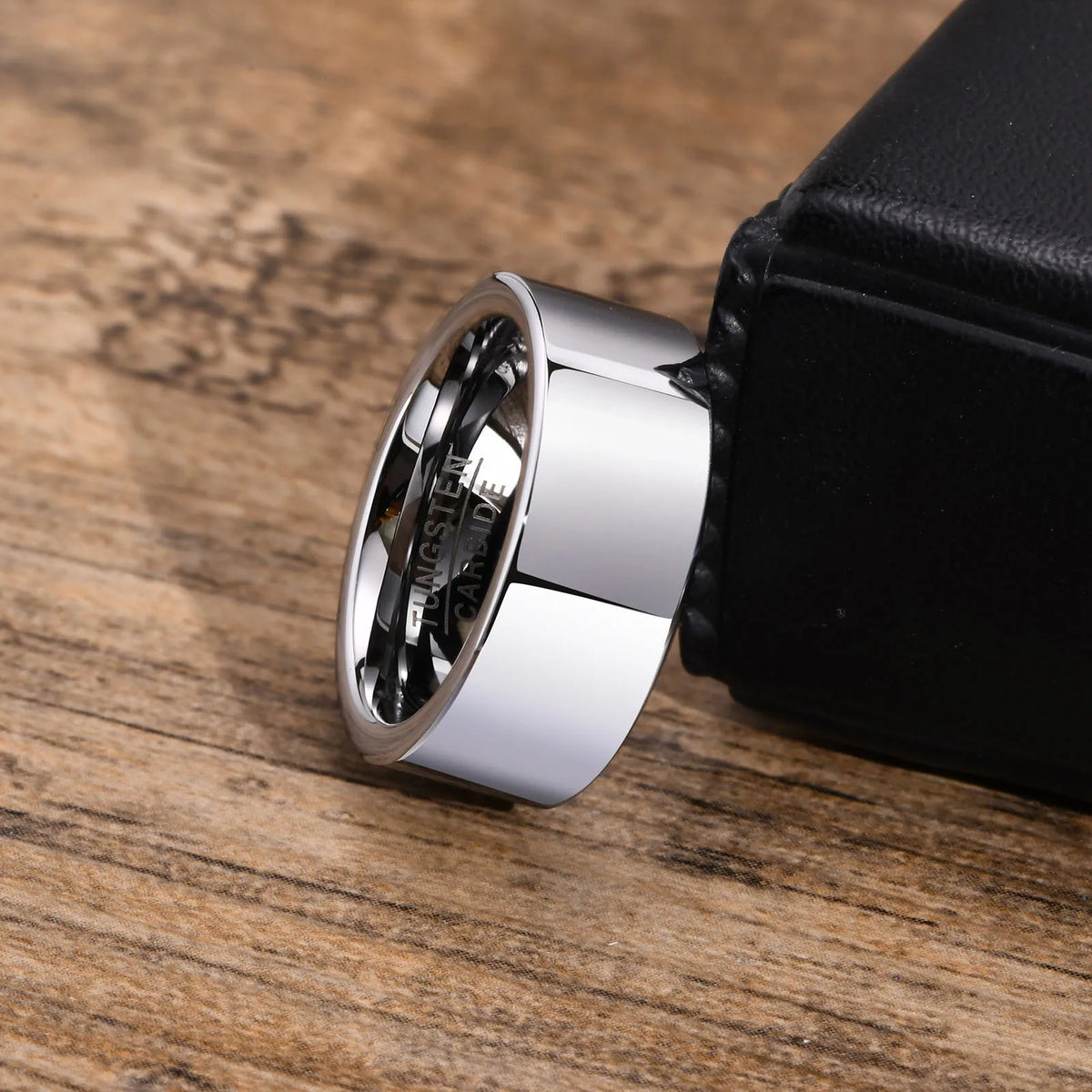 Basic 8mm Wedding Bands for Men, Male Classic Plain Tungsten Carbide Finger Band Ring Jewelry