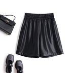 PENDRA Full Leather Wide Leg Shorts