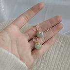 VENTFILLE Hetian Jade Ear Hook Earring Women's High-end Temperament Ethnic Style Retro Earrings Cloisonne Craft Dangler Gift