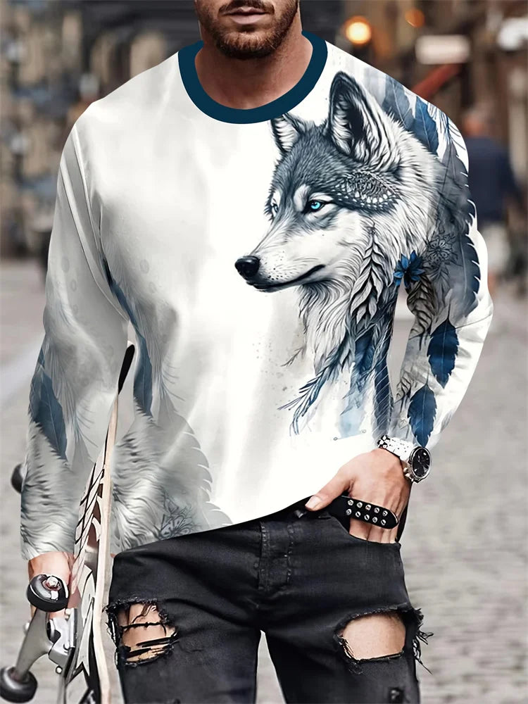PENDRA Eagle Long Sleeve Print T-Shirt