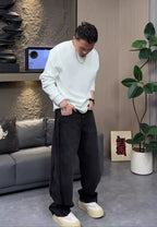 PENDRA Wide Leg Zipper Straight Pants