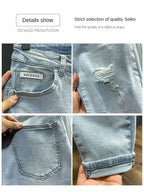 Luxury Men's Clothing Korean Style Slim Fit Jeans Casual Spring and Autumn Thin Light Color Washed Punk Pencil Pants for Men