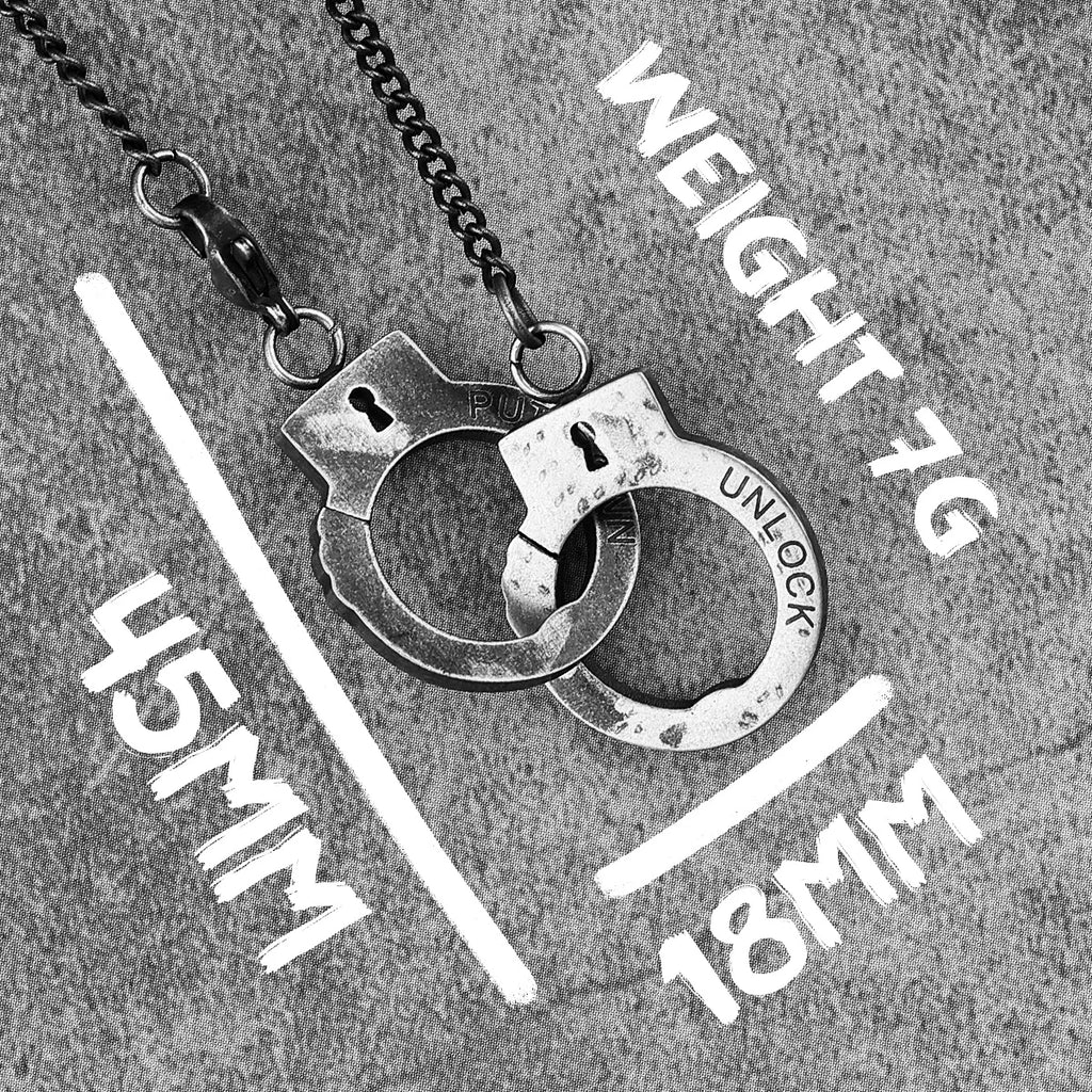 Vintage Handcuffs Stainless Steel Men Women Bracelets Necklaces Pendants Chain Trendy Fashion Jewelry Creativity Gift Wholesale
