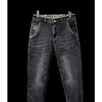 Men's Work Pants 2025 Spring Autumn Men's Casual Jeans New Slim Foot-bound Pants Explosive Street Luxury Washed Elastic Trousers