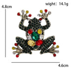 PENDRA Mossfrog Alloy Rhinestone Frog Brooch