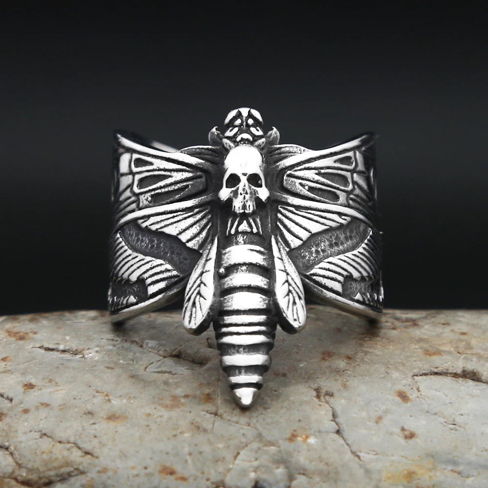 PENDRA Butterflyskull Gothic Butterfly Skull Ring