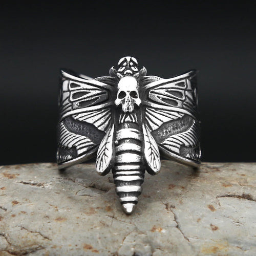 PENDRA Butterflyskull Gothic Butterfly Skull Ring