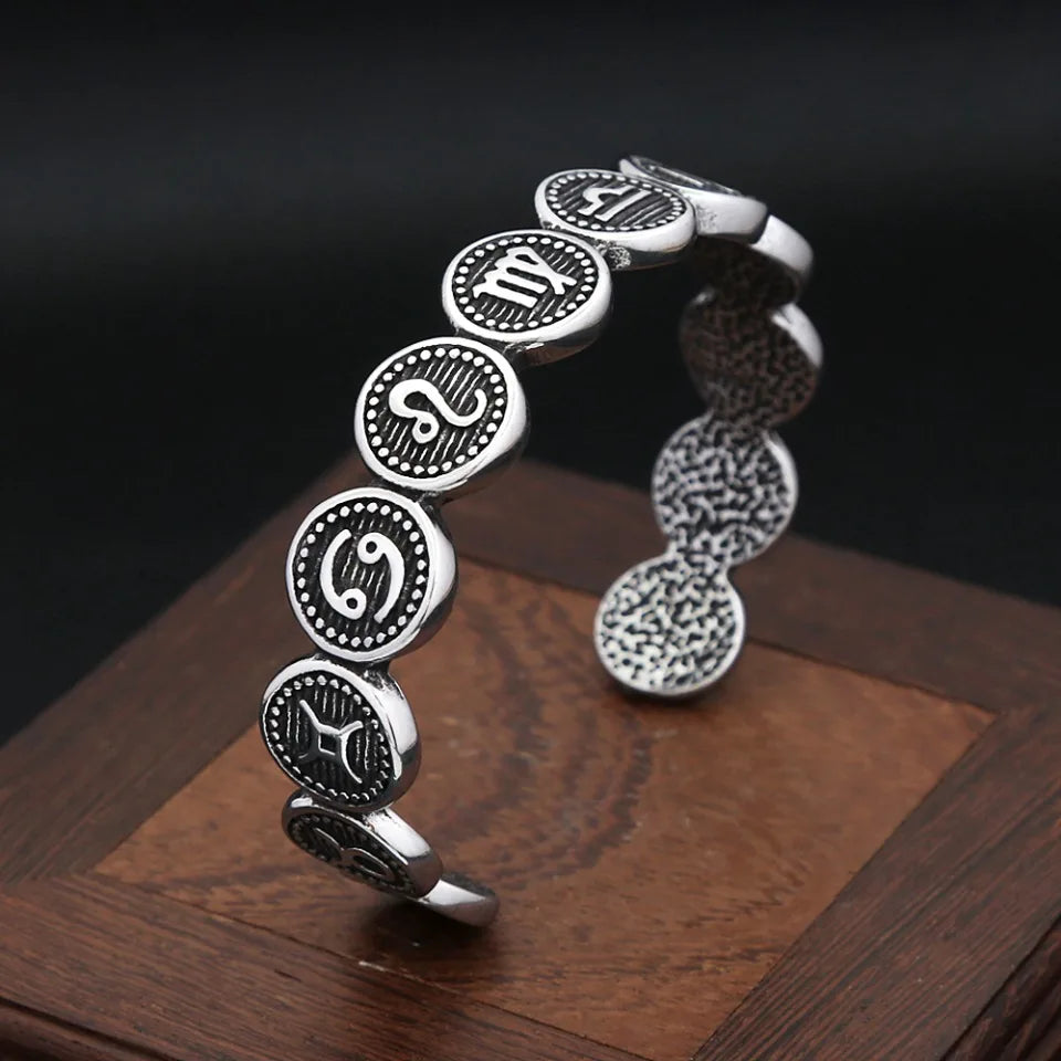 PENDRA Zodiac Twelve Stainless Steel Cuff Bracelet