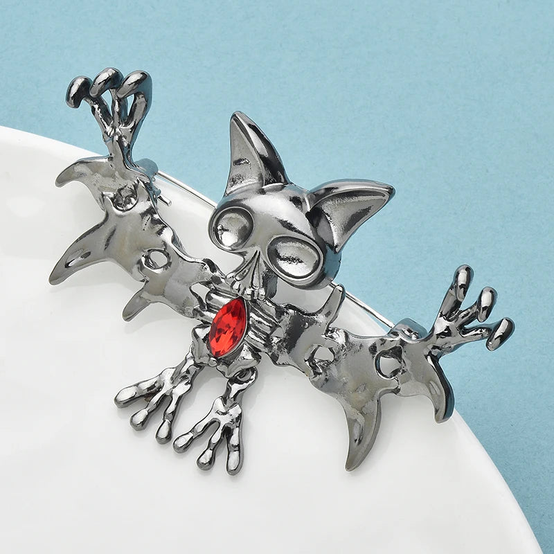 Wuli&baby Lovely Alloy Bat Brooches For Women Unisex  Halloween Animal Party Brooch Pins Gifts