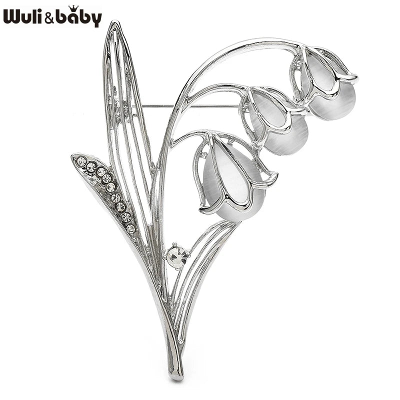 PENDRA Lilyvale Opal Lily of the Valley Brooch