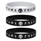Mprainbow Mens Tree of Life Bracelets, 1/2/3/4 Pcs Norse Viking Soft Runes Silicone Rubber Band Wristband Bangle,Comfort Fit