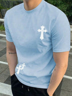 PENDRA Religious Print Cross Short-Sleeve T-Shirt