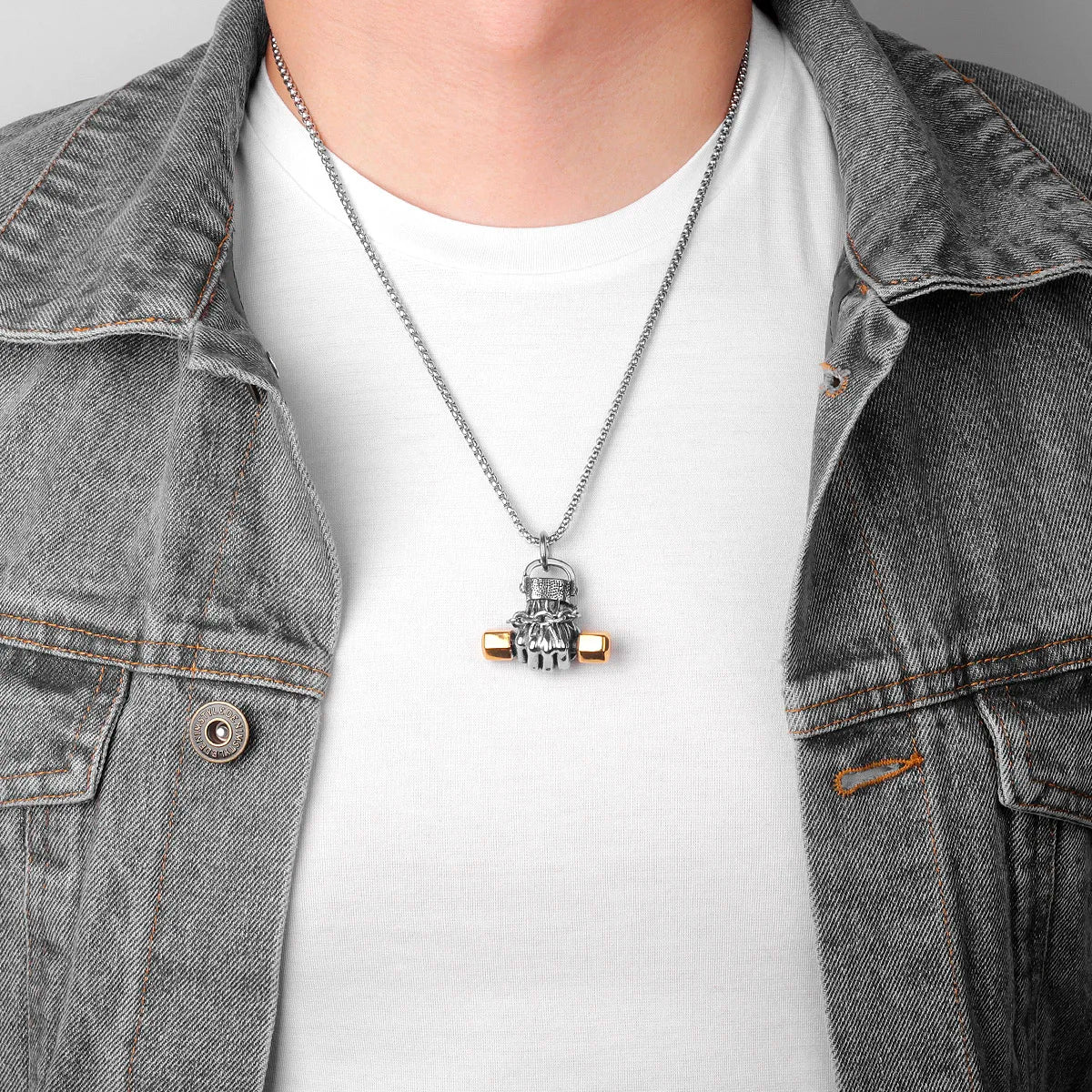 PENDRA Fitness Fist Dumbbell Steel Necklace