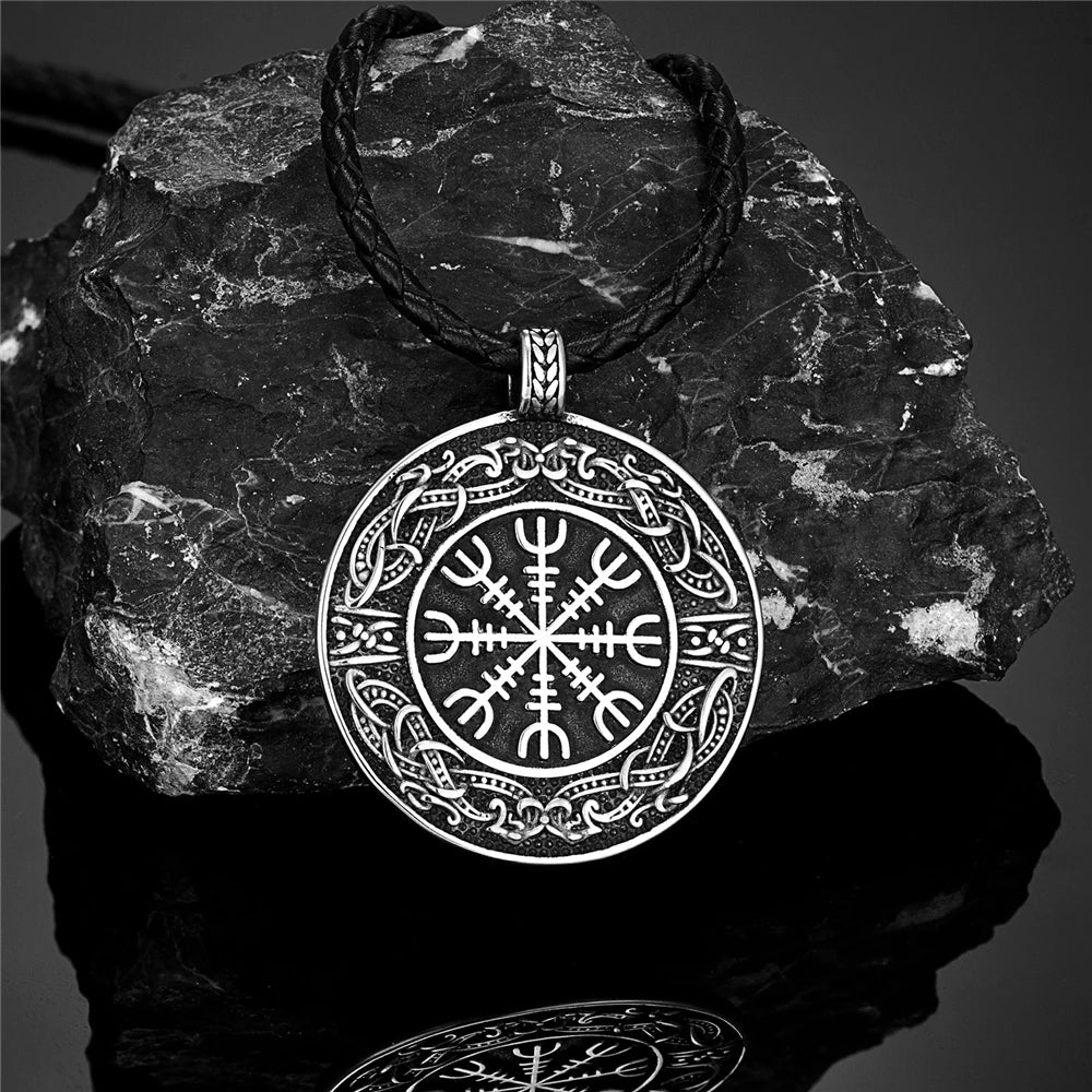 PENDRA Rune Compass Leather Necklace