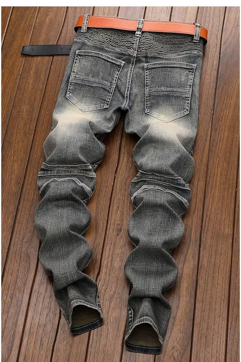 PENDRA Denim Straight Ripped Pants