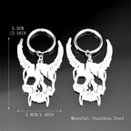 Gothic Demon Goat Head Skull Hoop Earrings for Women Stainless Steel Black Silver Color Punk Devil Earring Jewelry pendientes