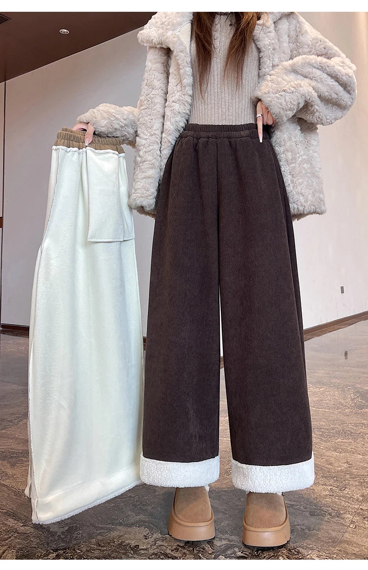 PENDRA Corduroy Splicing Lamb Pants