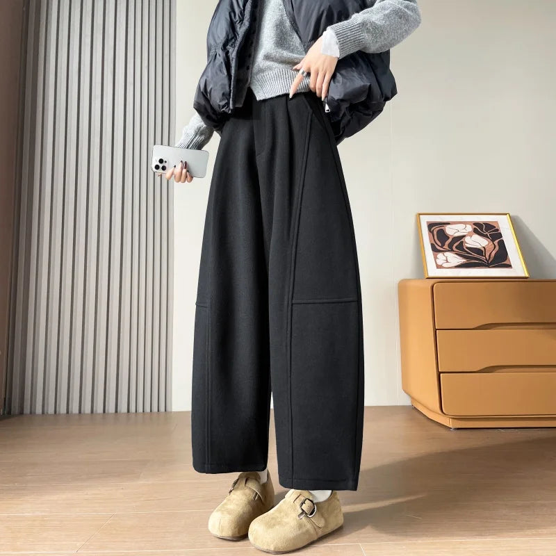 PENDRA Wide Leg Waist Straight Pants