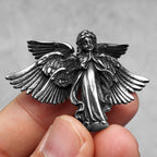 Angel Wing Pray Amulet Stainless Steel Men Necklaces Pendant Chain Punk New in For Couple Women Fashion Jewelry Gifts Wholesale