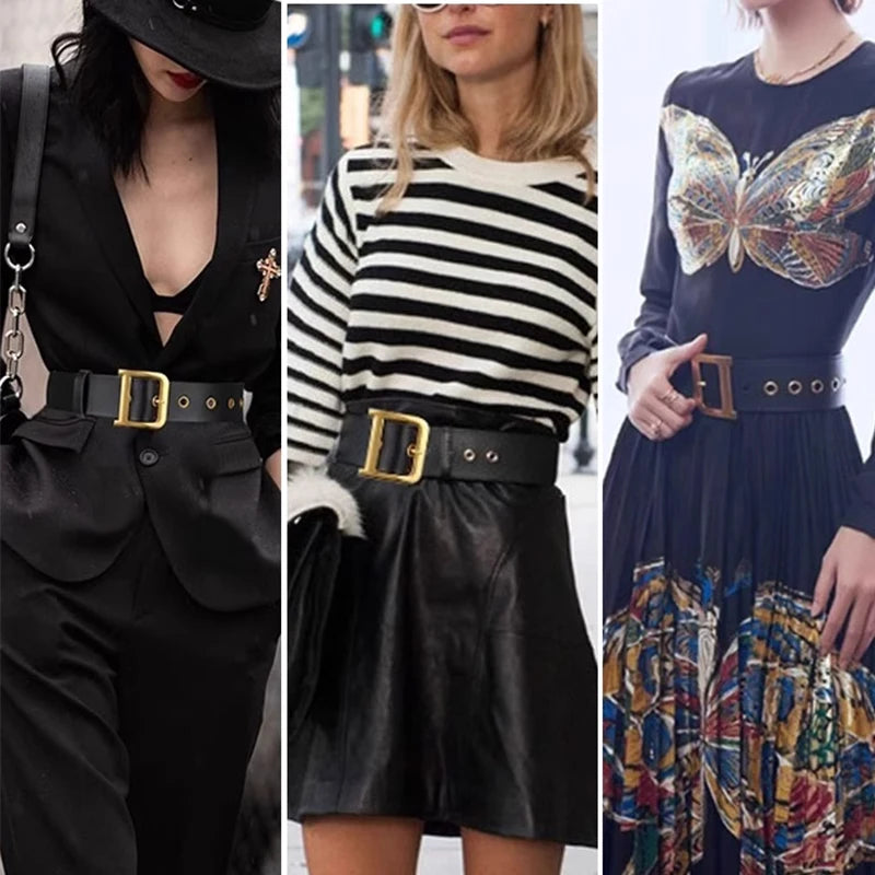 High-end luxury brands elegant Women's belt female D buckle designer belt for Women gothic Y2k leather belt for men for jeans
