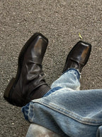 PENDRA Leather Zipper Platform Boots