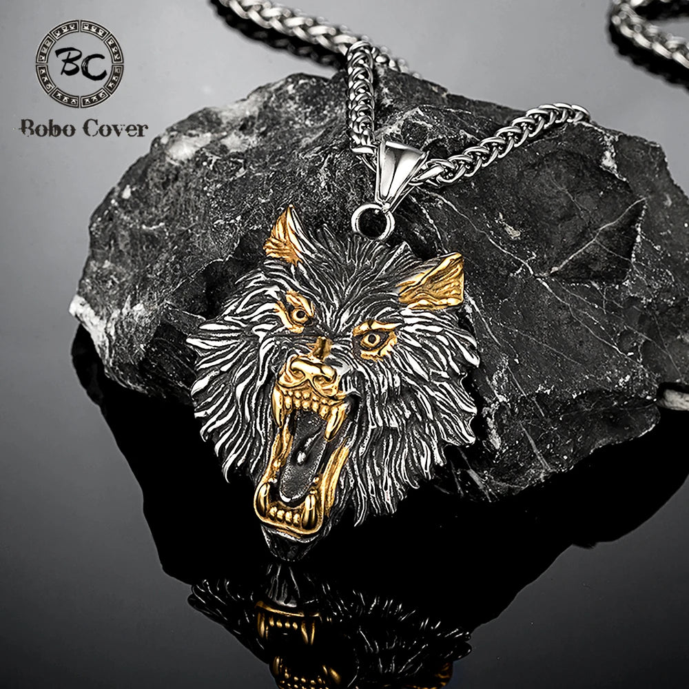 PENDRA Wolf Gold Viking Necklace