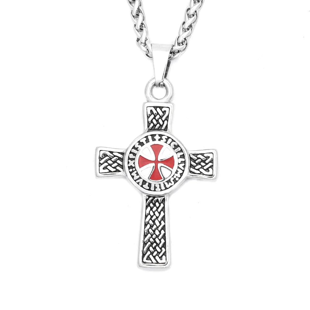 PENDRA Redcross Punk Shield Pendant Necklace