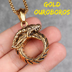 PENDRA Ouroboros Snake Dragon Steel Necklace