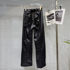 PENDRA Elastic Straight Leg PU Leather Pants