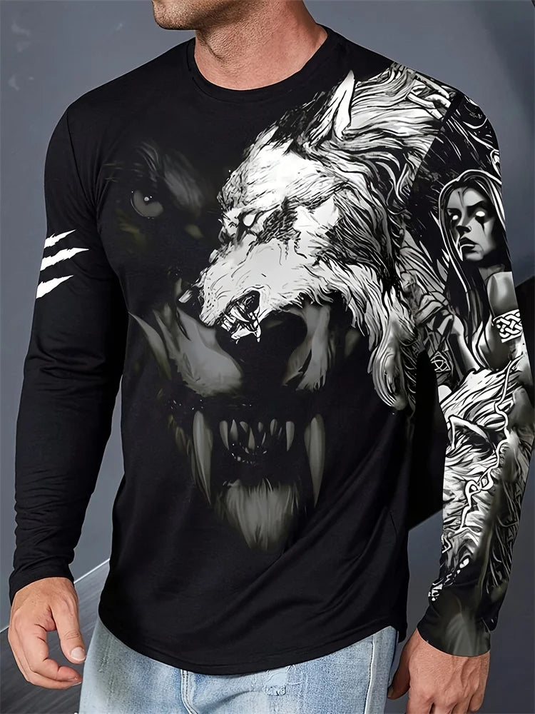 PENDRA Animal Print Long Sleeve T-Shirt
