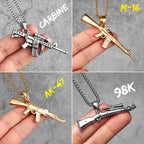 PENDRA Guns Shotgun Pistol Steel Necklace