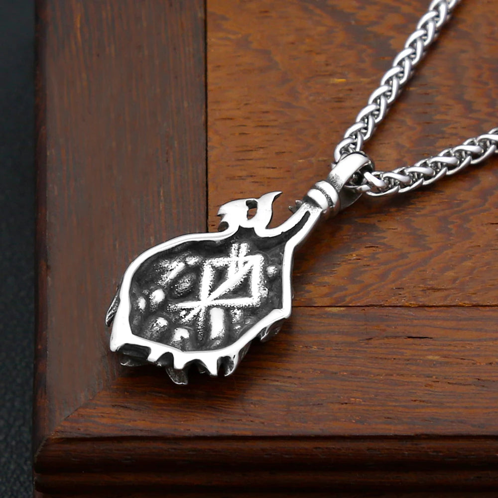 PENDRA Wolfcrest Stainless Steel Viking Wolf Head Pendant