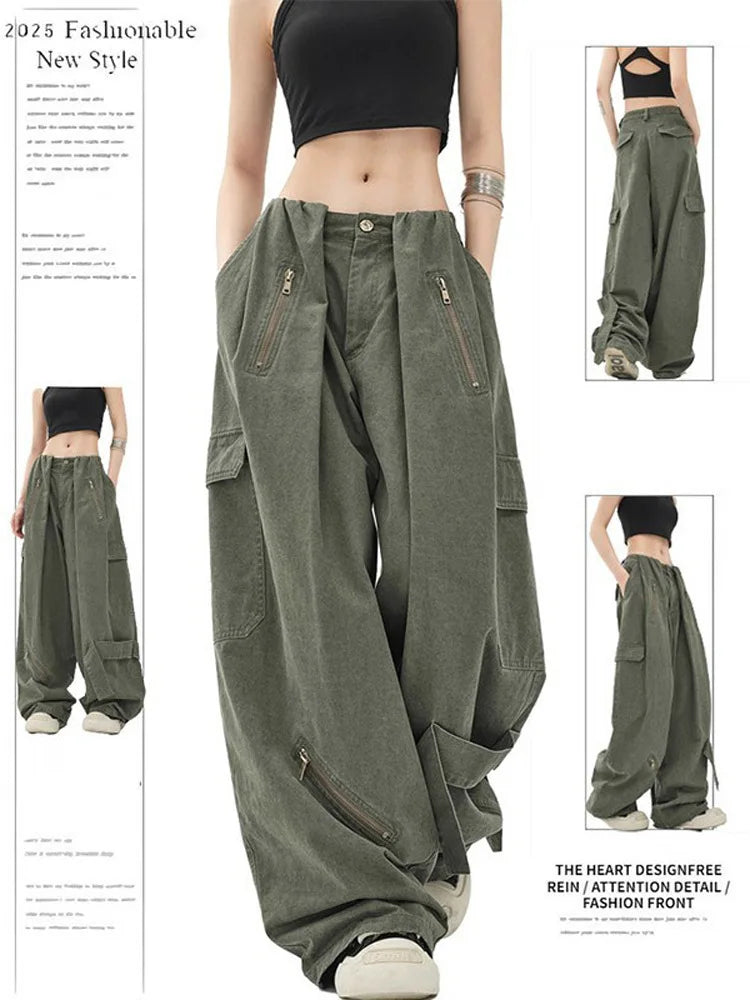 PENDRA Multi Pocket Y2K Cargo Wide Leg Pants