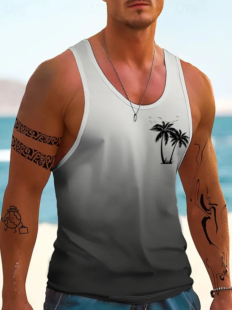 PENDRA Sleeveless Hawaiian Seaside T-Shirt