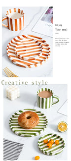 Simple ceramic coffee cup and saucer high-value coffee cup and saucer set household water  afternoon tea European and saucer ins