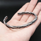 PENDRA Wheatleaf Stainless Steel Open Bracelet