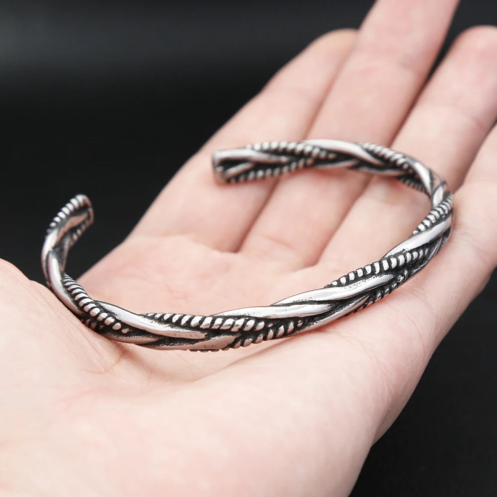 PENDRA Wheatleaf Stainless Steel Open Bracelet