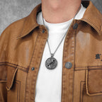 PENDRA Wolf Runes Ferocious Steel Necklace