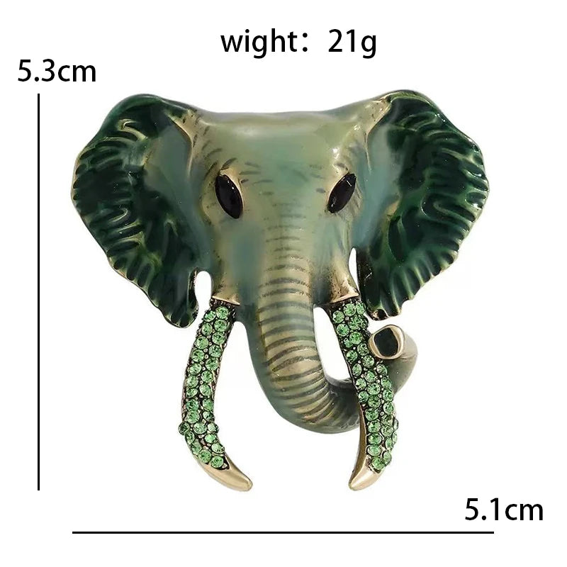 PENDRA Ivorycrest Enamel Elephant Brooch