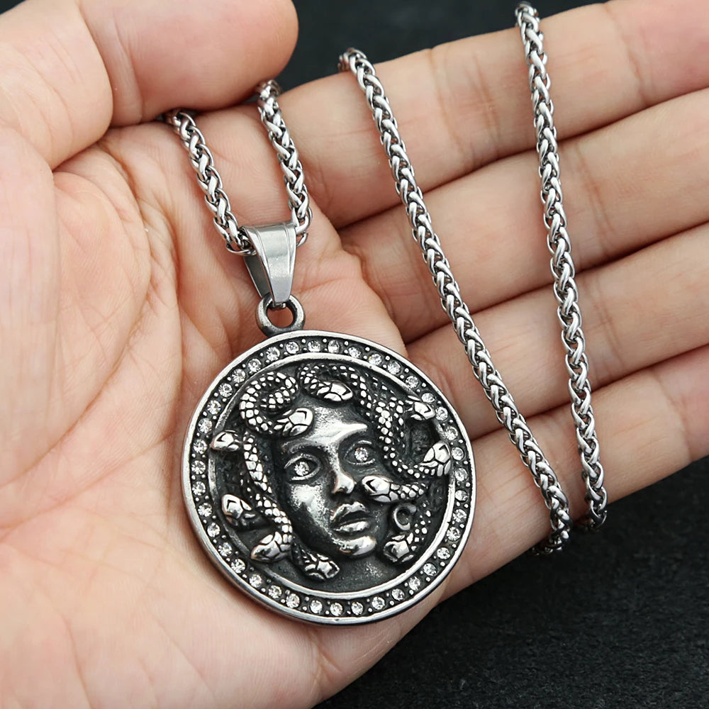 PENDRA Medusa Gothic Medusa Head Pendant Necklace
