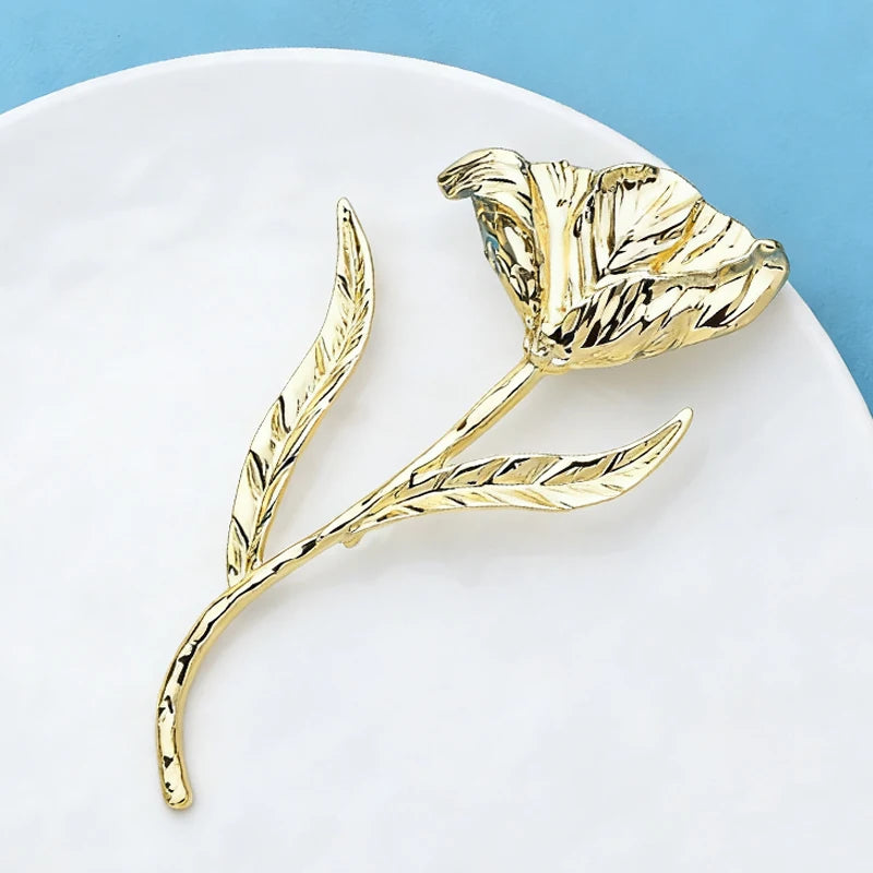 PENDRA Tulip 2-Color Oversized Metal Flower Brooch