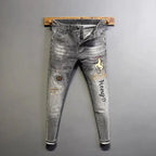 PENDRA Denim Embroidered Smoke Pants