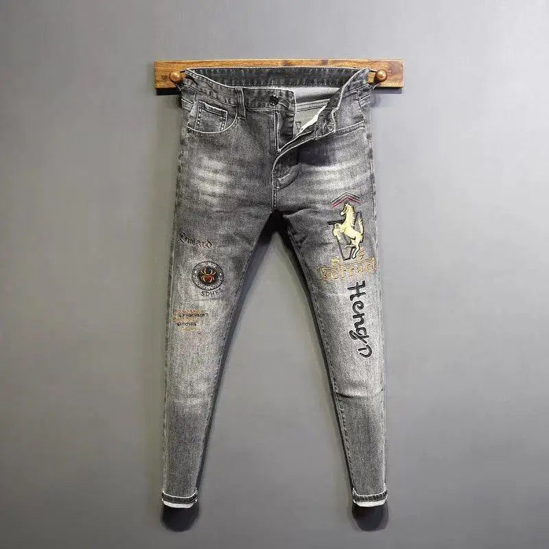 PENDRA Denim Embroidered Smoke Pants