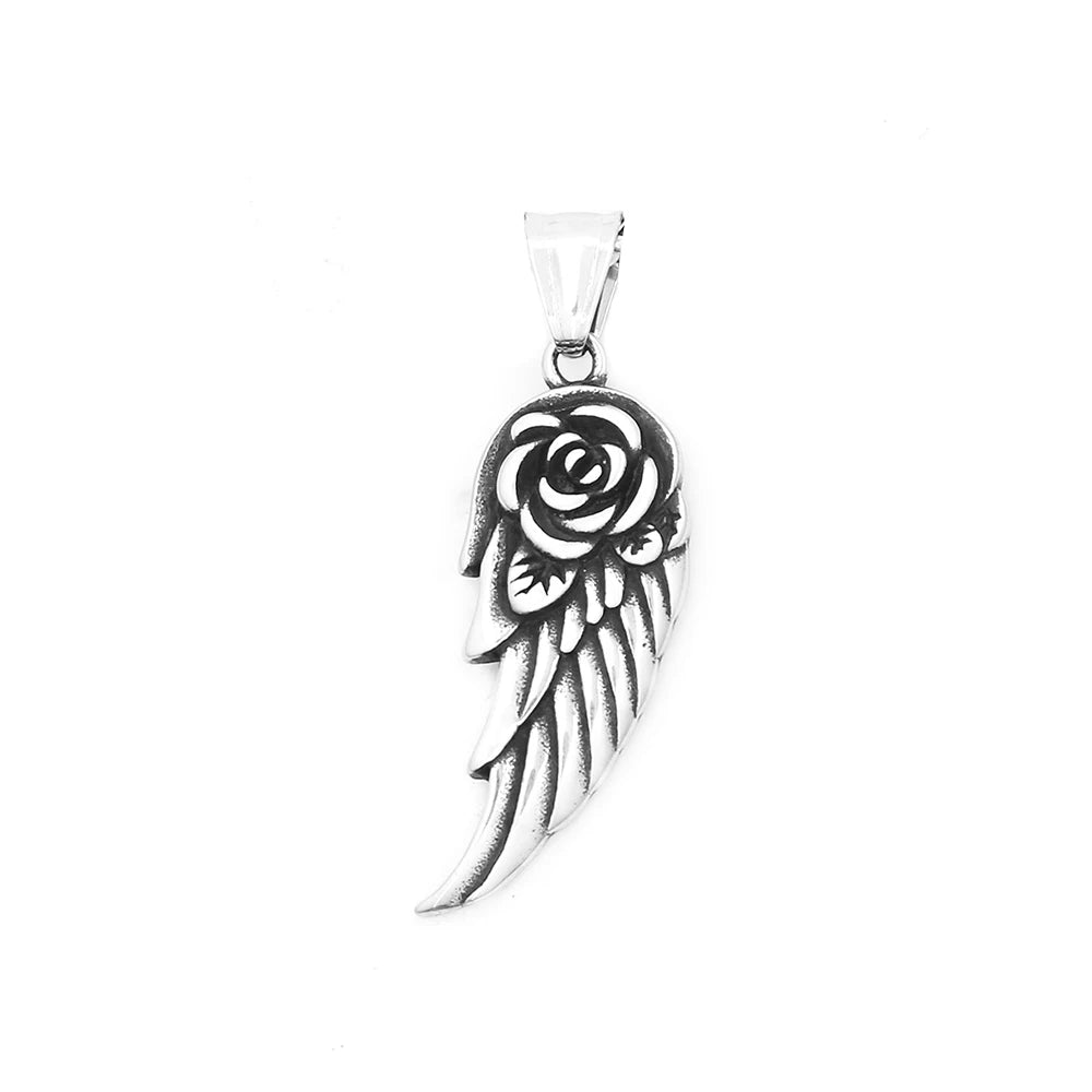 PENDRA Roseangel Gothic Rose Angel Wing Necklace