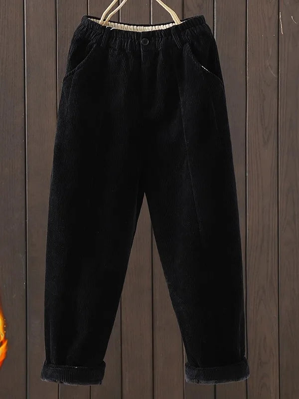 PENDRA Corduroy Warm Elastic Waist Pants