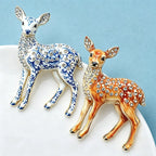 PENDRA Fawn Rhinestone Deer Brooch