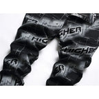 PENDRA Denim Printed Pants
