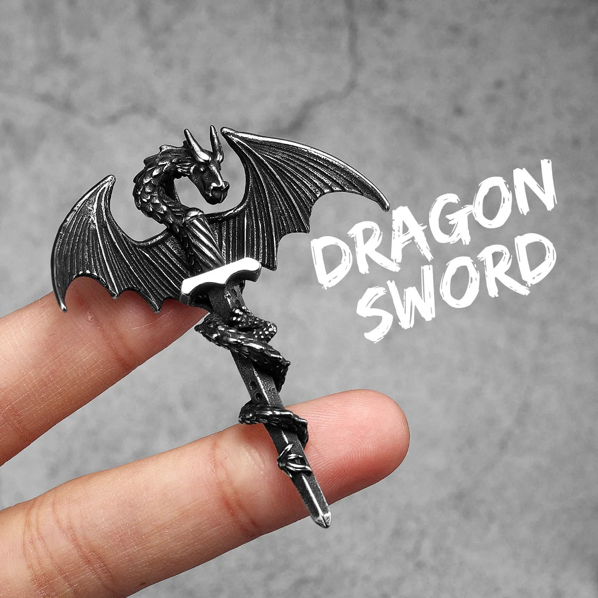 PENDRA Dragon Slaying Sword Steel Necklace