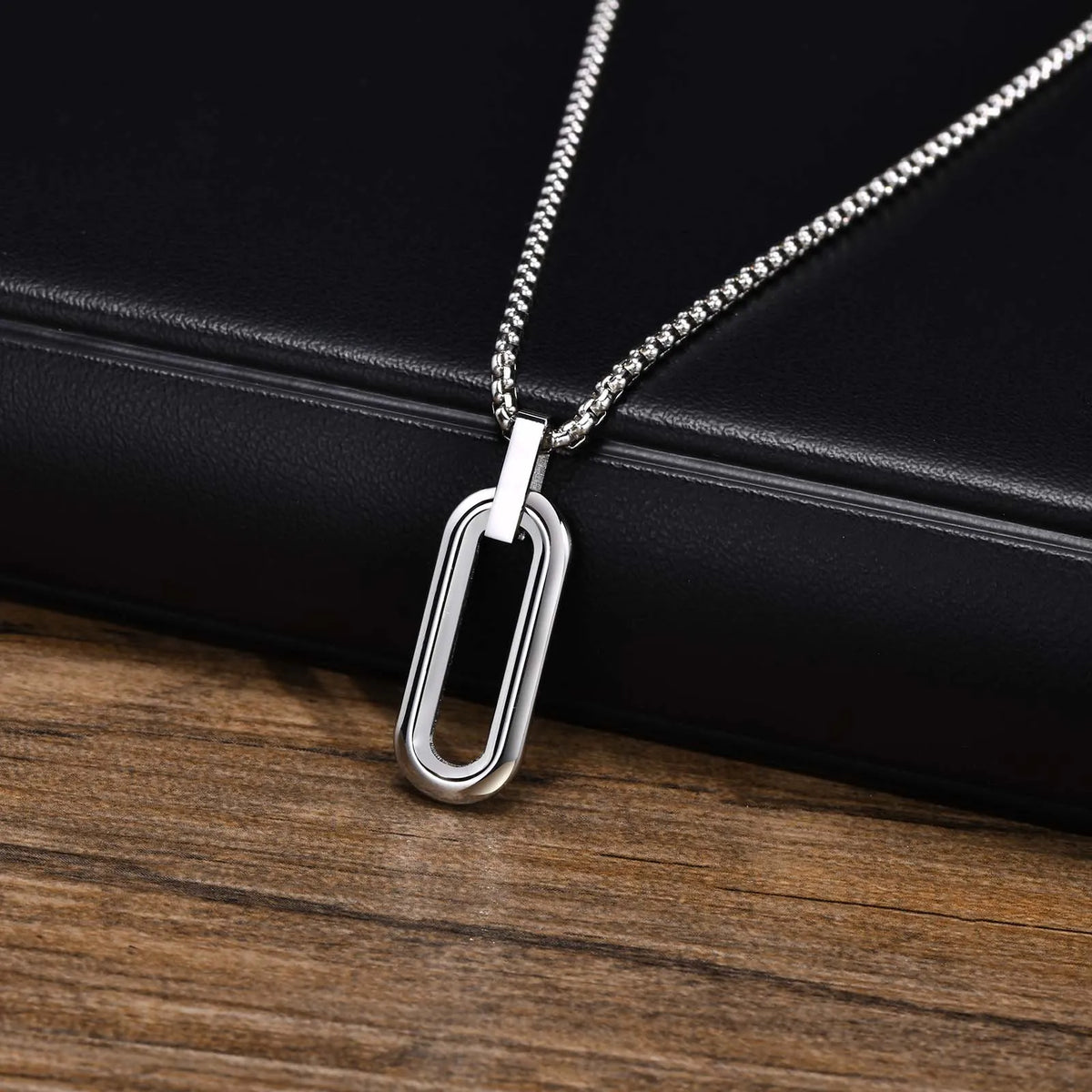 PENDRA Box Geometric Pendant Necklace