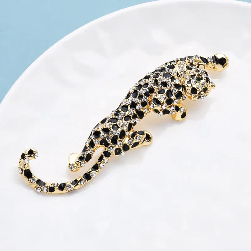 PENDRA Luxe Enamel Leopard Brooch